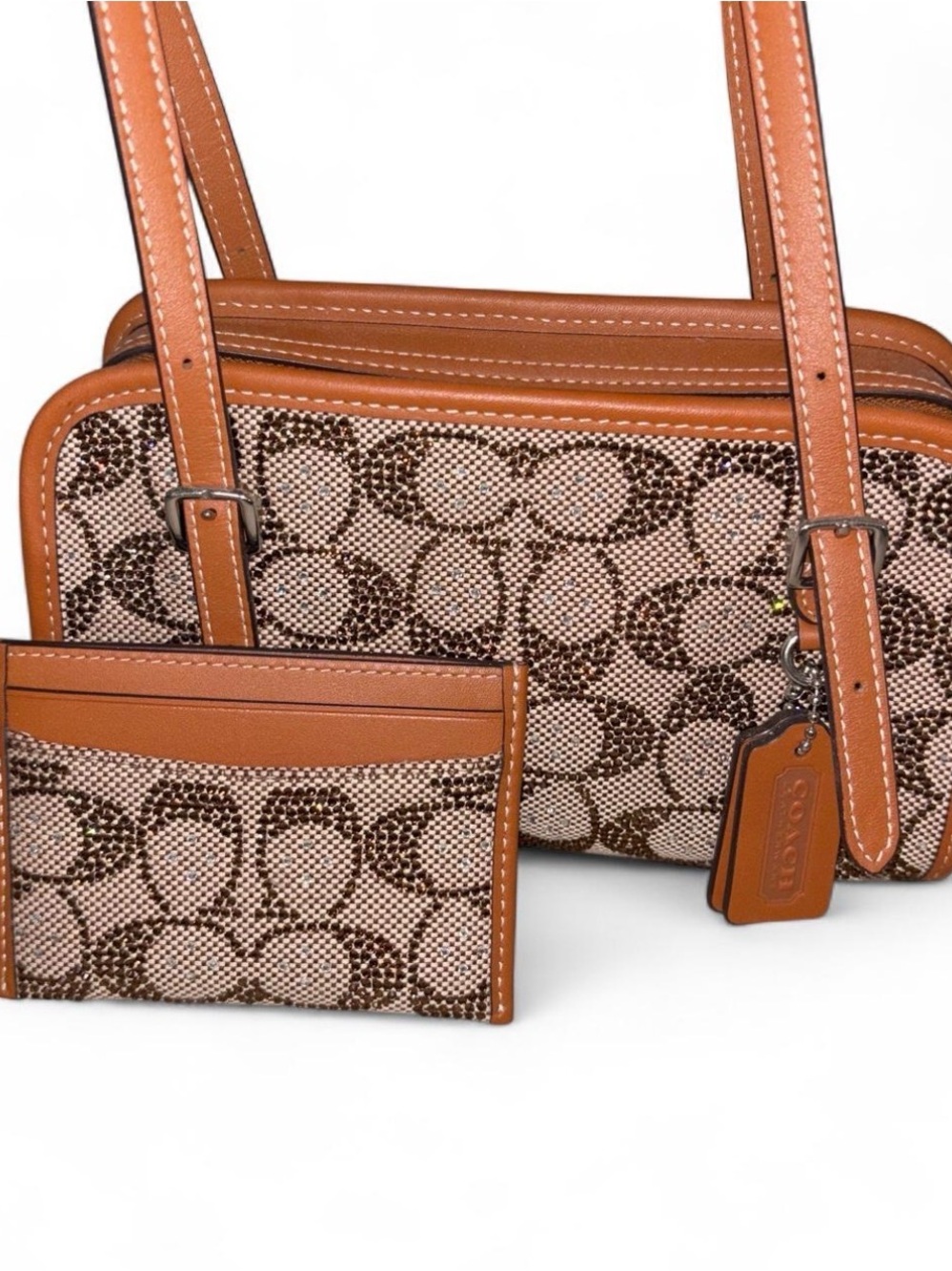Coach outlet swing bag 20 In crystal signature jacquard NWT